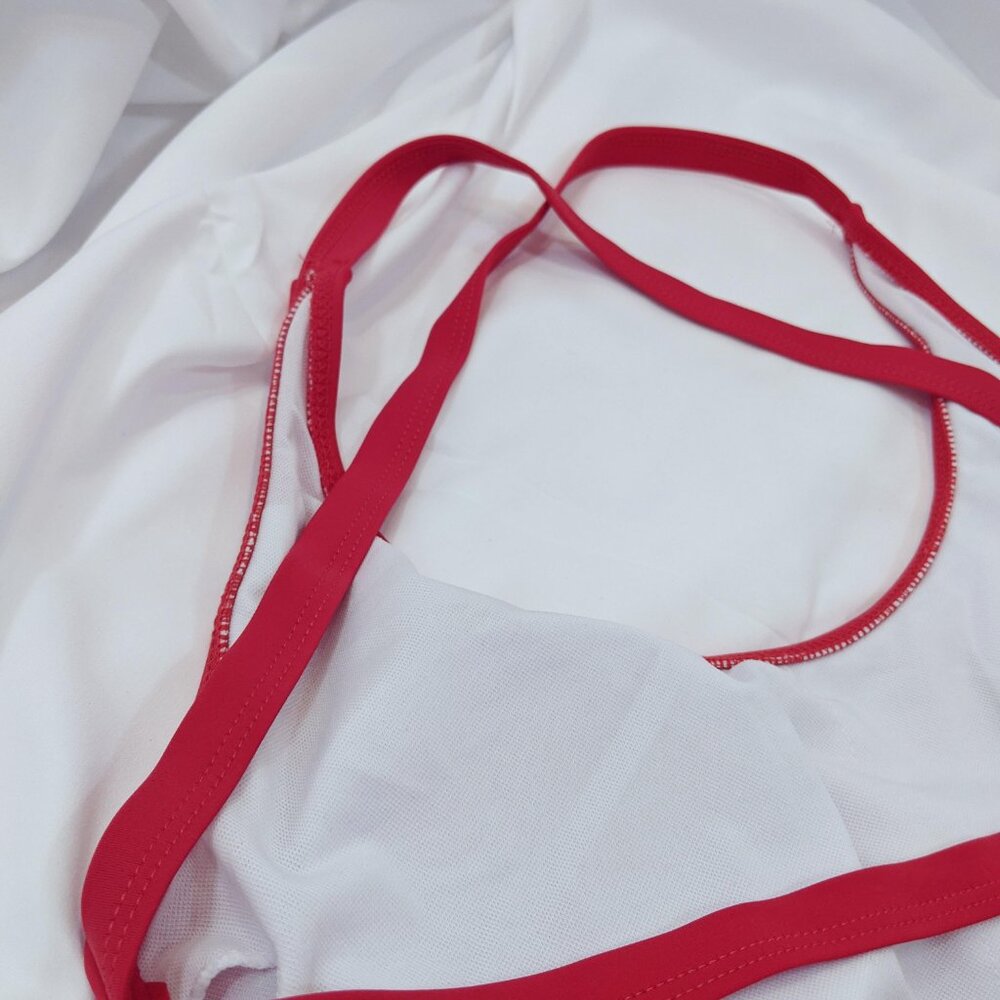 Fire Red One-Piece Swimsuit - Picture 6 of 7